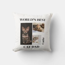 World's Best Cat Dad Custom Name Gift Kissen