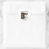 World's Best Cat Dad Custom Name Gift Quadratischer Aufkleber (Tasche)