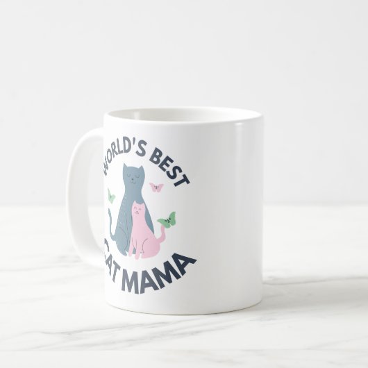 World's Best Cat Mama Kaffeetasse (Vorderseite Links)