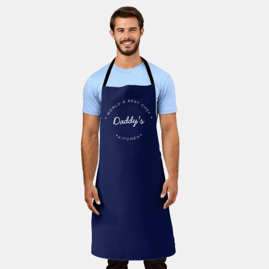 World's Best Chef daddy Navy blue Personalized Schürze (Getragen)