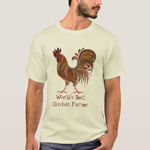 World's Best Chicken Bauer Fun Quote Rooster Farm T-Shirt