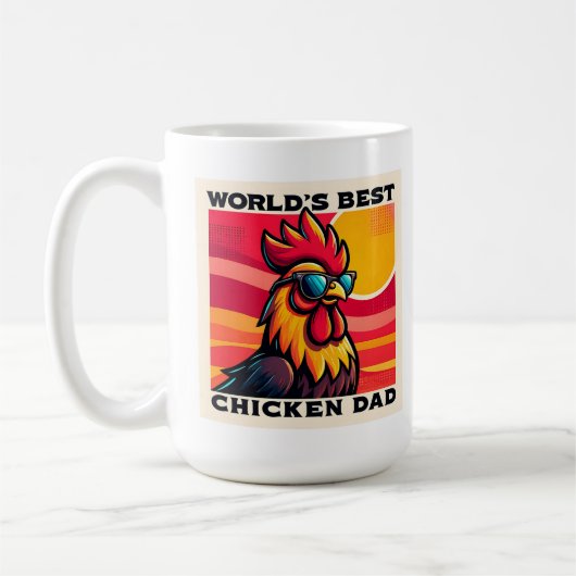World's Best Chicken Dad Funny Rooster Father  Kaffeetasse (Links)