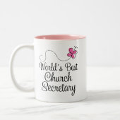 Worlds Best Church Secretary Zweifarbige Tasse (Links)
