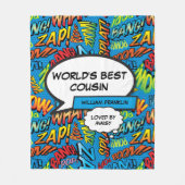 World's Best Cousin Cool Fun Comic Fleecedecke (Vorderseite)