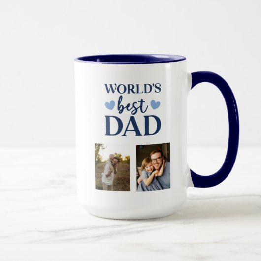 World's Best Dad 2 photo collage coffe Mug Tasse (Rechts)