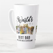 World's Best Dad Custom 3 Photo Collage Milchtasse (Linke Ecke)