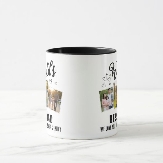 World's Best Dad Custom 3 Photo Collage Tasse (Zentrum)