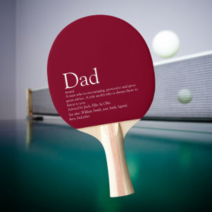 World's Best Dad Daddy Father Definition Burgundy Tischtennis Schläger