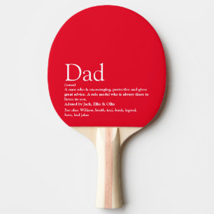 World's Best Dad Daddy Father Definition Red Tischtennis Schläger