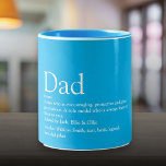 World's Best Dad Daddy Father Definition Sky Blue Zweifarbige Tasse<br><div class="desc">Personalise for your special dad,  daddy or father to create a unique gift for Father's day,  birthdays,  Christmas or any day you want to show how much he means to you. A perfect way to show him how amazing he is every day. Designed by Thisisnotme©</div>