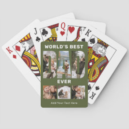 World's Best Dad Ever Custom 6 Photo Green Spielkarten