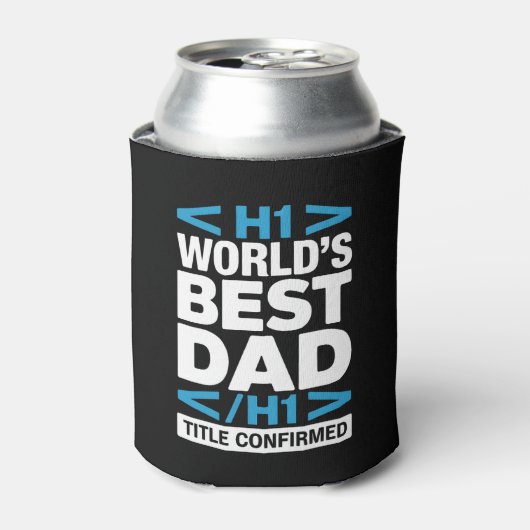 World's Best Dad H1 HTML Code Drink Dosenkühler (Kanne Vorderseite)