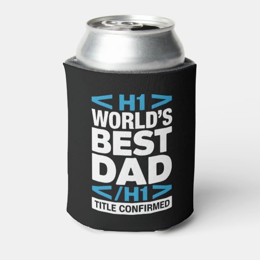 World's Best Dad H1 HTML Code Drink Dosenkühler (Kanne Rückseite)