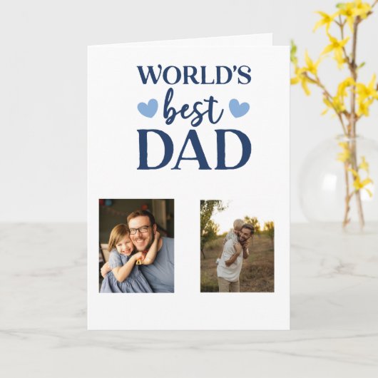 Worlds Best Dad Photo Card | Father's Day 2026 Karte (Gelbe Blume)