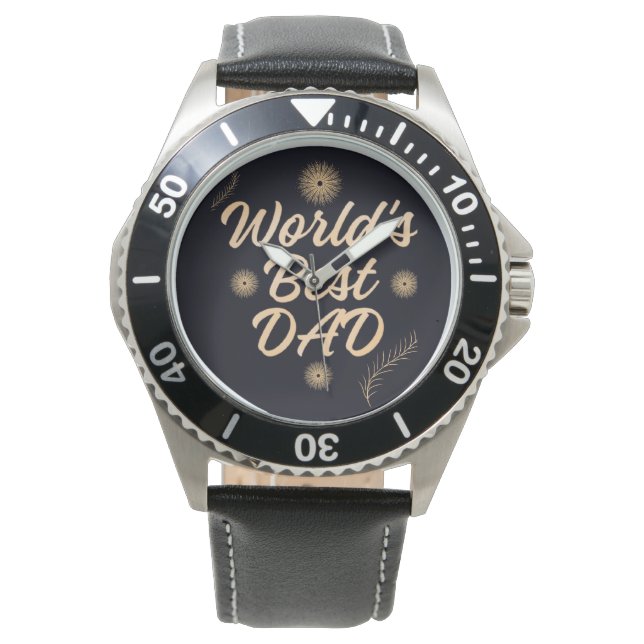 World's Best Dad  Simple Typography Fathers Armbanduhr (Vorderseite)