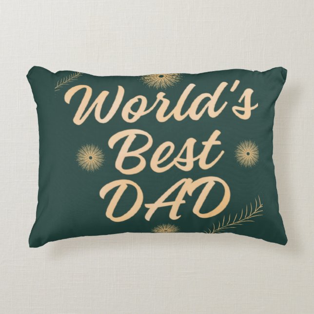 World's Best Dad  Simple Typography Fathers Dekokissen (Vorderseite)