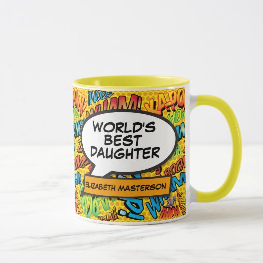 World's Best Daughter Fun Modern Comic Book Tasse (Rechts)