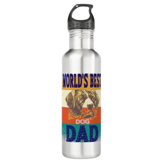 world's best dog dad edelstahlflasche (Vorderseite)