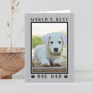 World's Best Dog Dad Rustic Father's Day Foto Karte