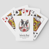 Worlds Best Dog Mama Boston Terrier Monogram Name Spielkarten (Rückseite)