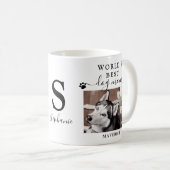 Worlds Best Dog Mom Paw Prints Monogram 3 Photo Kaffeetasse (VorderseiteRechts)