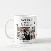 Worlds Best Dog Mom Paw Prints Monogram 3 Photo Kaffeetasse (Links)