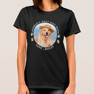 World's Best Dog Mom Personalized Cute Pet Foto T-Shirt