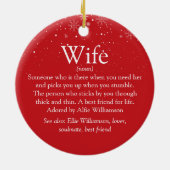 Worlds Best Ehefrau Definition Snowflakes Foto Keramik Ornament (Hinten)