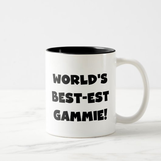 World's Best-est Gammie Black and White Gifts Zweifarbige Tasse (Rechts)