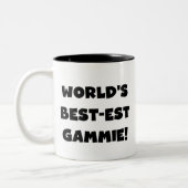 World's Best-est Gammie Black and White Gifts Zweifarbige Tasse (Links)
