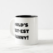 World's Best-est Granny Black Text Tshirts Gifts Zweifarbige Tasse (Vorderseite Links)