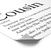 World's Best Ever Cousin Definition Poster (Ecke)