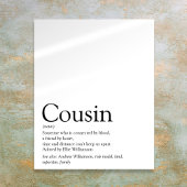 World's Best Ever Cousin Definition Poster