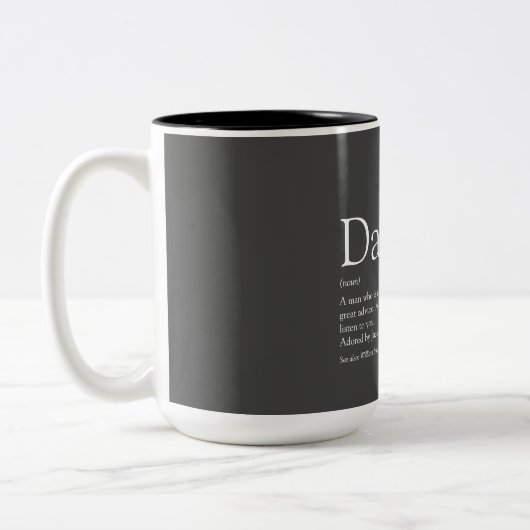 World's Best Ever Dad Daddy Father Definition Zweifarbige Tasse (Links)