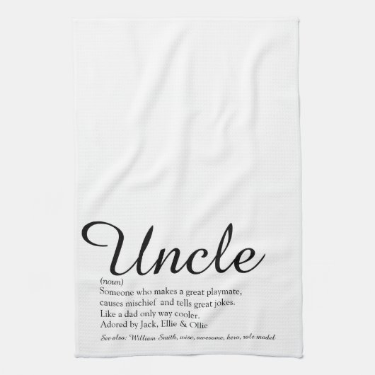 World's Best Ever Uncle, Funcle Modern Definition Geschirrtuch (Vertikal)