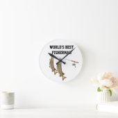 WORLD'S BEST **FISHERMAN** COOL CLOCK RUNDE WANDUHR (Zuhause)
