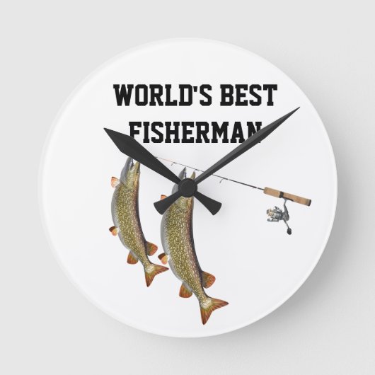 WORLD'S BEST **FISHERMAN** COOL CLOCK RUNDE WANDUHR (Vorderseite)