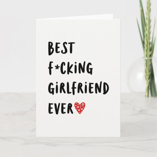 Worlds Best Girlfriend Ever Card Karte (Vorderseite)