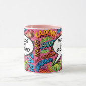 World's Best Girlfriend Fun Retro Comic Girly Pink Tasse (Zentrum)