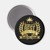 World's Best Golfer Black And Gold 5 Star Magnet (Vorderseite/Rückseite)