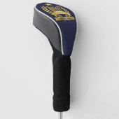 World's Best Golfer Navy Blue And Gold 5 Star Golf Headcover (angewinkelt)