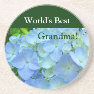 World's Best Grandma! coasters Floral Christmas Untersetzer