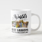 World's Best Grandpa Custom 3 Photo Collage Jumbo-Tasse (Rechts)