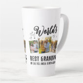 World's Best Grandpa Custom 3 Photo Collage Milchtasse (Rechte Ecke)