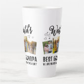 World's Best Grandpa Custom 3 Photo Collage Milchtasse (Vorderseite)