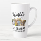 World's Best Grandpa Custom 3 Photo Collage Milchtasse (Rechts)
