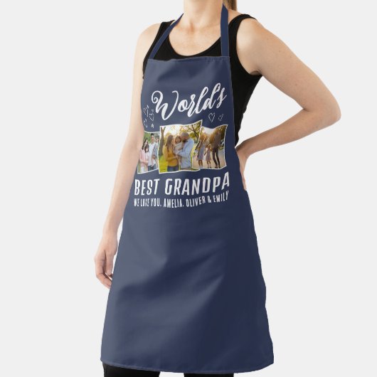 World's Best Grandpa Custom 3 Photo Collage Schürze (InSitu)