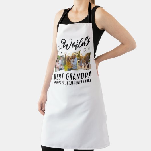 World's Best Grandpa Custom 3 Photo Collage Schürze (InSitu)