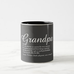 World's Best Grandpa Grandad Papa Definition Gray Zweifarbige Tasse