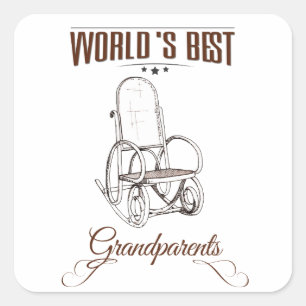 World's best grandpa quadratischer aufkleber